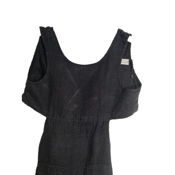 Zara Girls Black Jumpsuit/Back Cut Out Detail. Size 7 100% Linen - Picture 3 of 4